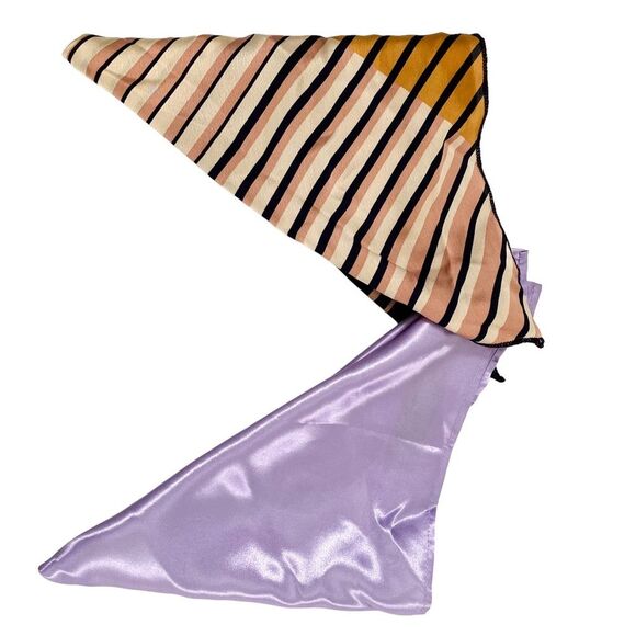 H&M Silk Striped Purple Hair Scarf Bandanas - Picture 3 of 3